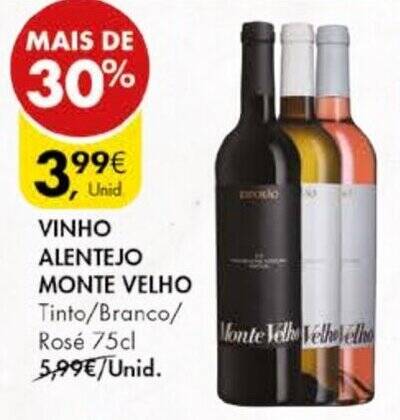 Promo O Vinho Alentejo Monte Velho Tinto Branco Ros Cl Em Pingo Doce