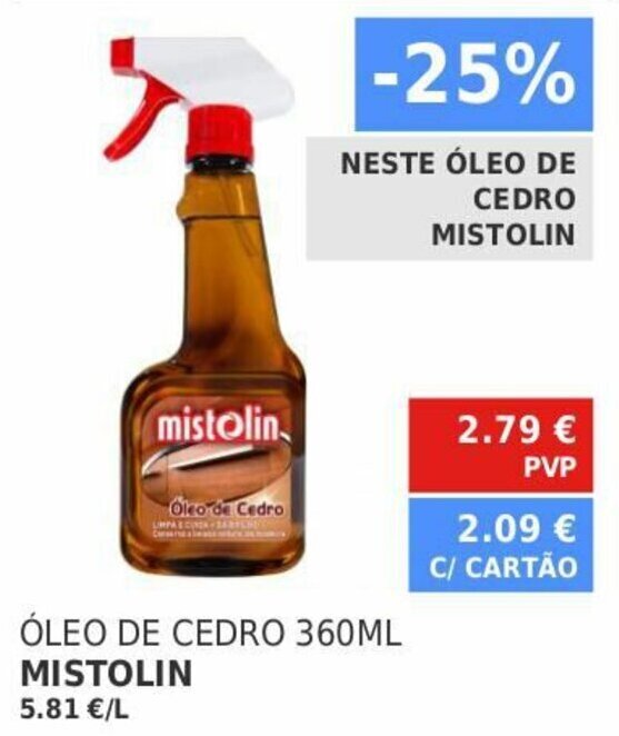 Promo O Leo De Cedro Ml Mistolin Em Minipre O