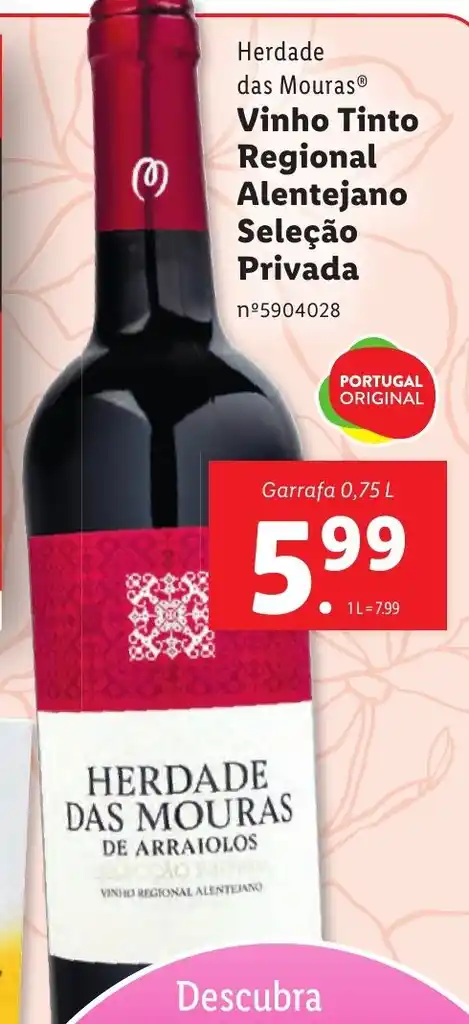 Promoção Herdade das Mouras Vinho Tinto Regional Alentejano Seleção