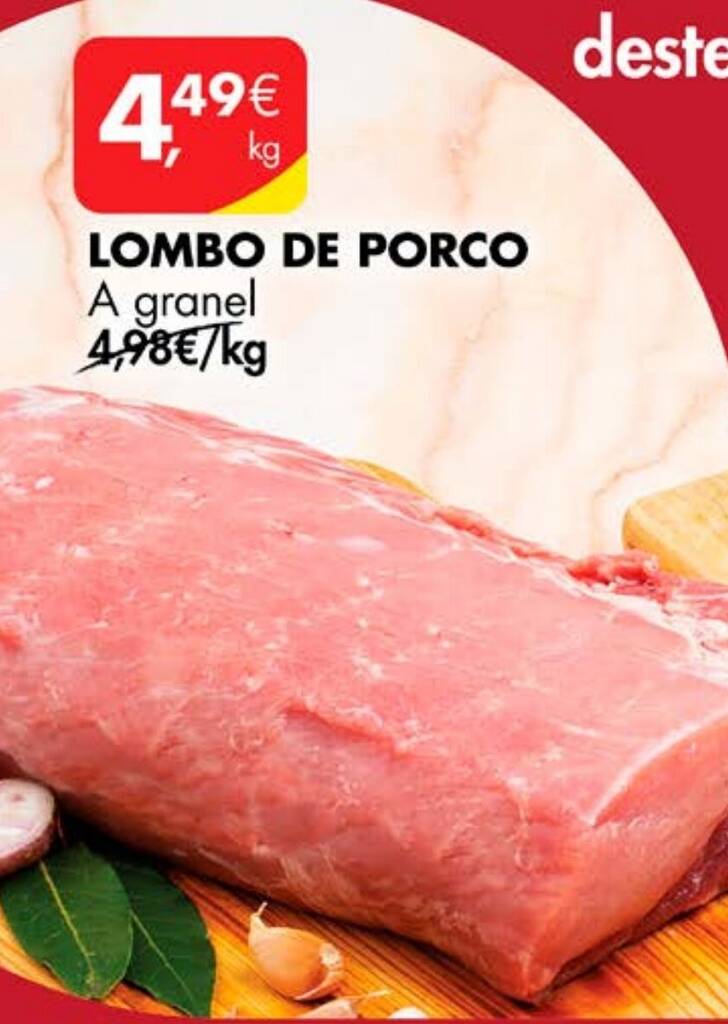 Promoção LOMBO DE PORCO A granel em Pingo Doce