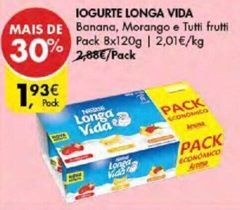 Promo O Iogurte Longa Vida Banana Morango E Tutti Frutti Pack X G