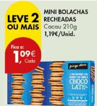 Promo O Mini Bolachas Recheadas Cacau G Em Pingo Doce