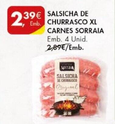 Promoção SALSICHA DE CHURRASCO XL CARNES SORRAIA Emb 4 Unid em Pingo Doce