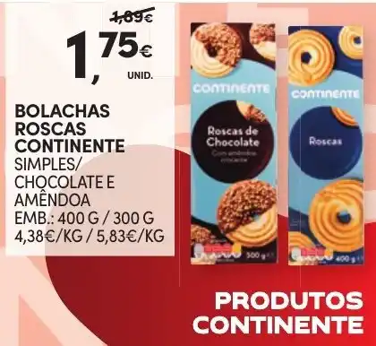 Promo O Bolachas Roscas Continente Simples Chocolate E Am Ndoa G