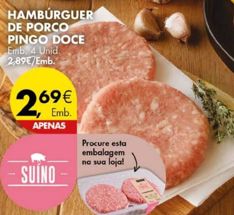 Promo O Hamburguer De Porco Pingo Doce Emb Unid Em Pingo Doce