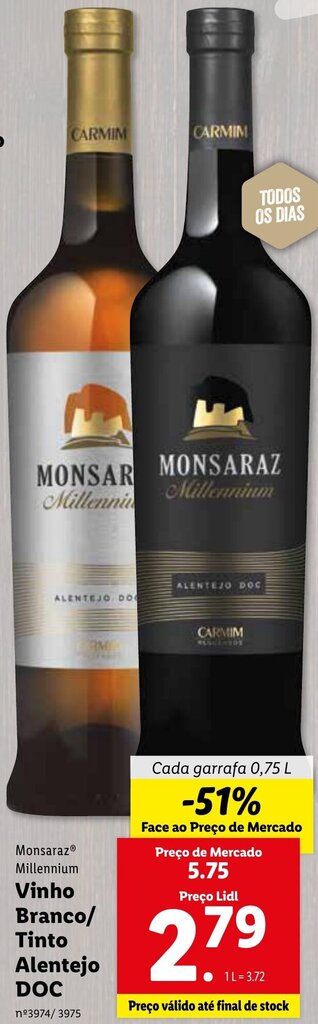 Promo O Morsaraz Millenium Vinho Branco Tinto Alentejo Doc L Em Lidl