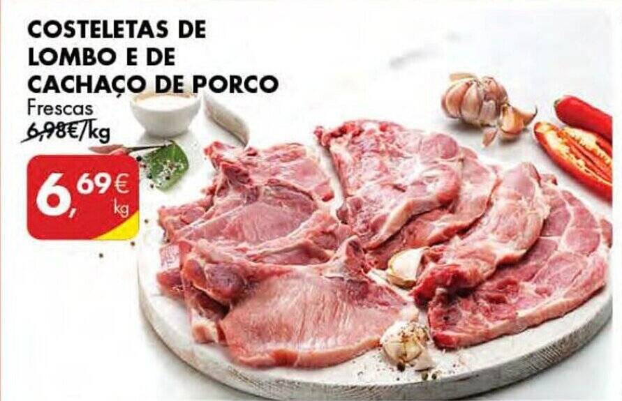 Promoção COSTELETAS DE LOMBO E DE CACHAÇO DE PORCO Frescas em Pingo Doce