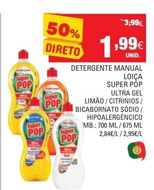 Promoção Detergente Manual Loiça Super Pop em Continente