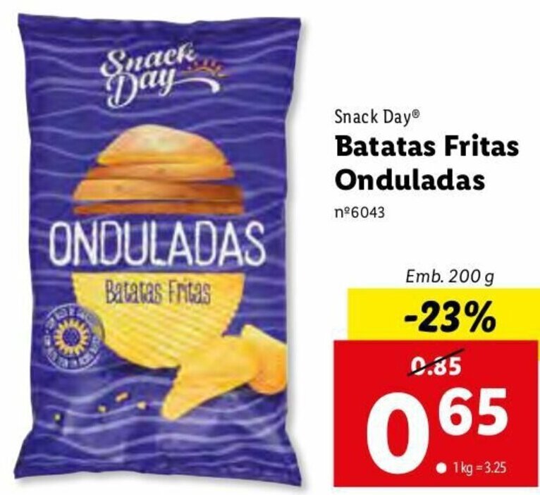 Promo O Snack Day Batata Frita Onduladas G Em Lidl