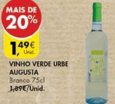 Promo O Vinho Verde Urbe Augusta Cl Em Pingo Doce