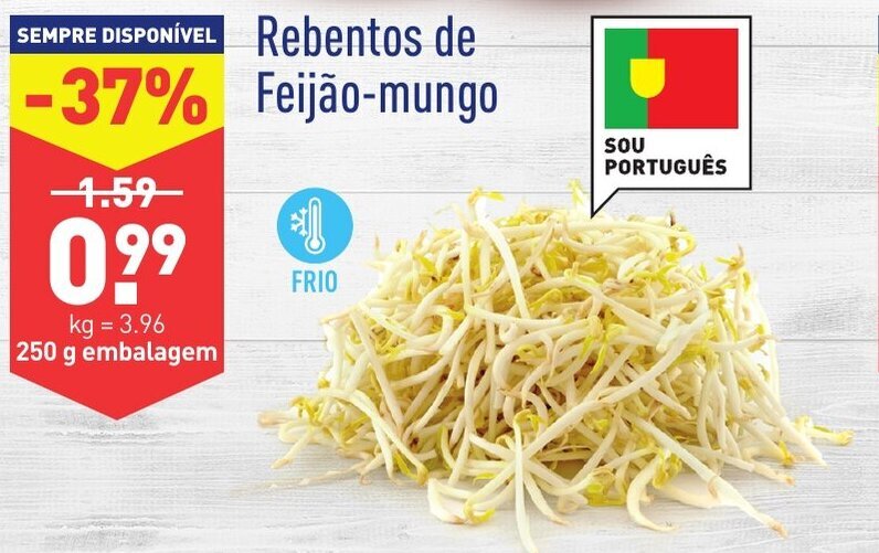 Promoção Rebentos de Feijão mungo 250g em ALDI