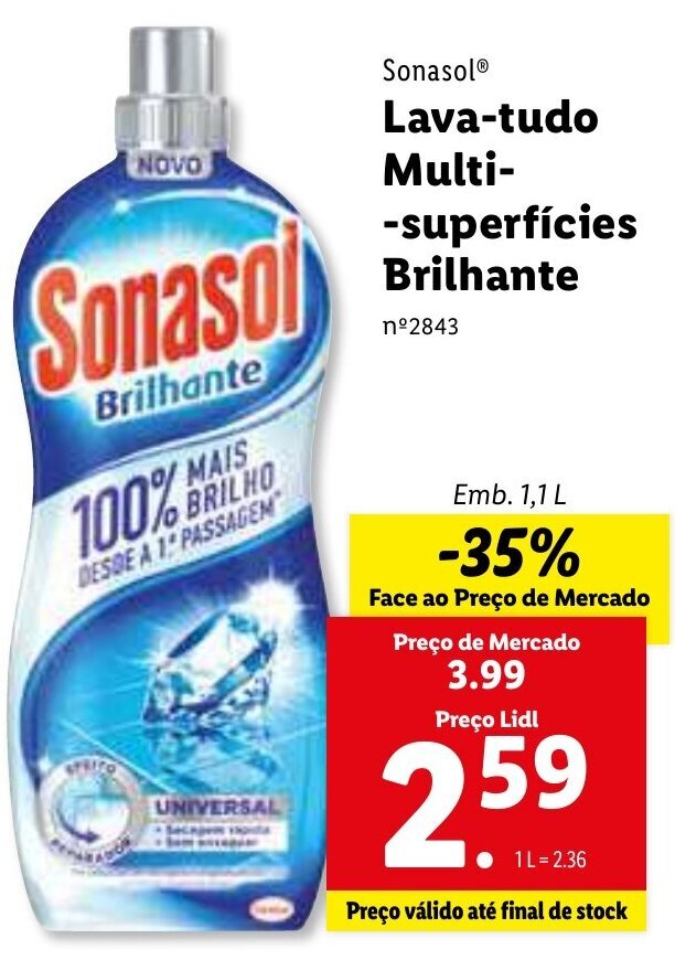 Promo O Sonasol Lava Tudo Multi Superf Cies Brilhante L Em Lidl