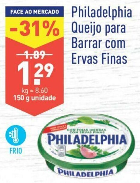 Promoção Philadelphia Queijo para Barrar Ervas Finas 150g em ALDI