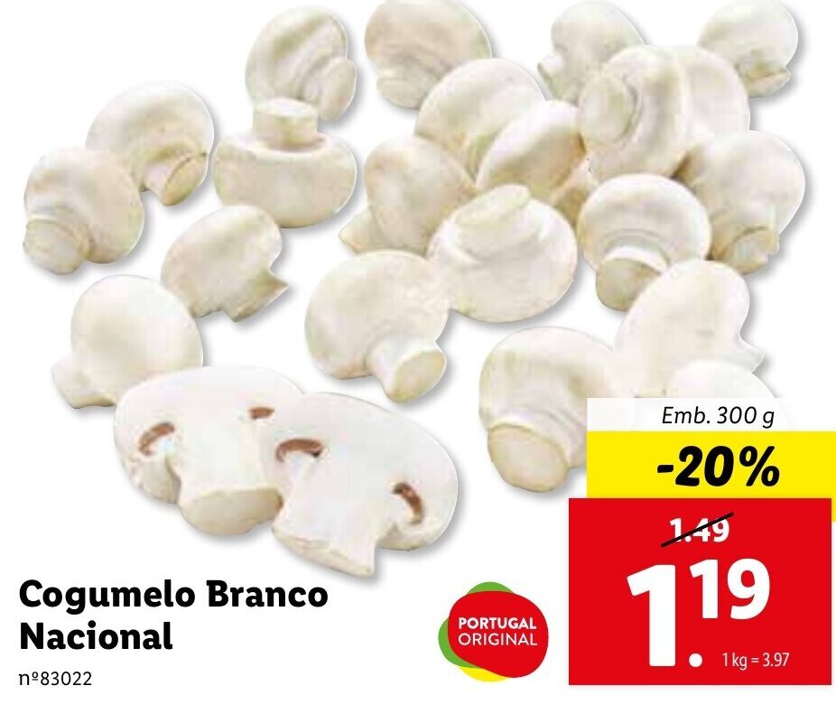 Promoção Cogumelo Branco Nacional 300g em Lidl