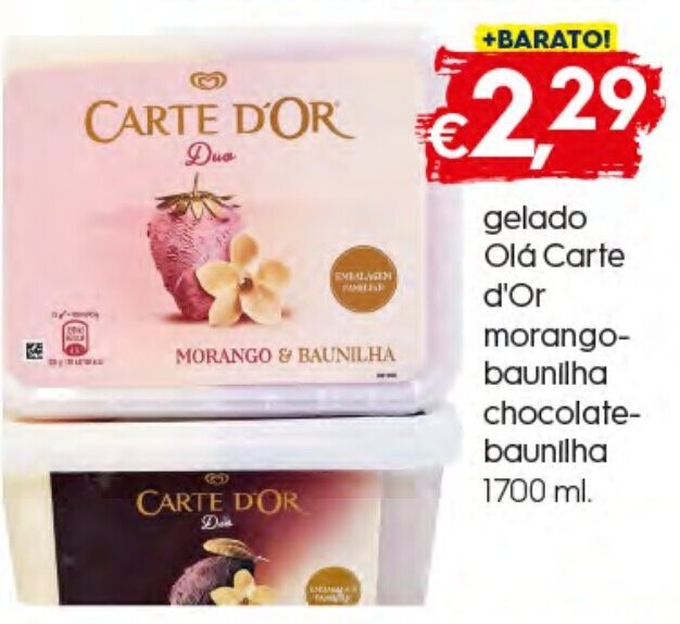 Promoção Gelado Olá Carte D Or Morango baunilha Chocolate baunilha