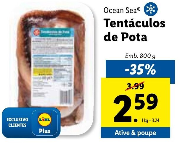 Promoção Ocean Sea Tentáculos de Pota 800g em Lidl