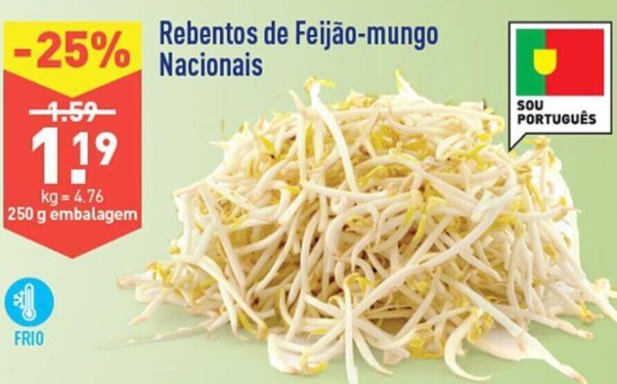 Promoção Rebentos de Feijão mungo Nacionais 250g em ALDI