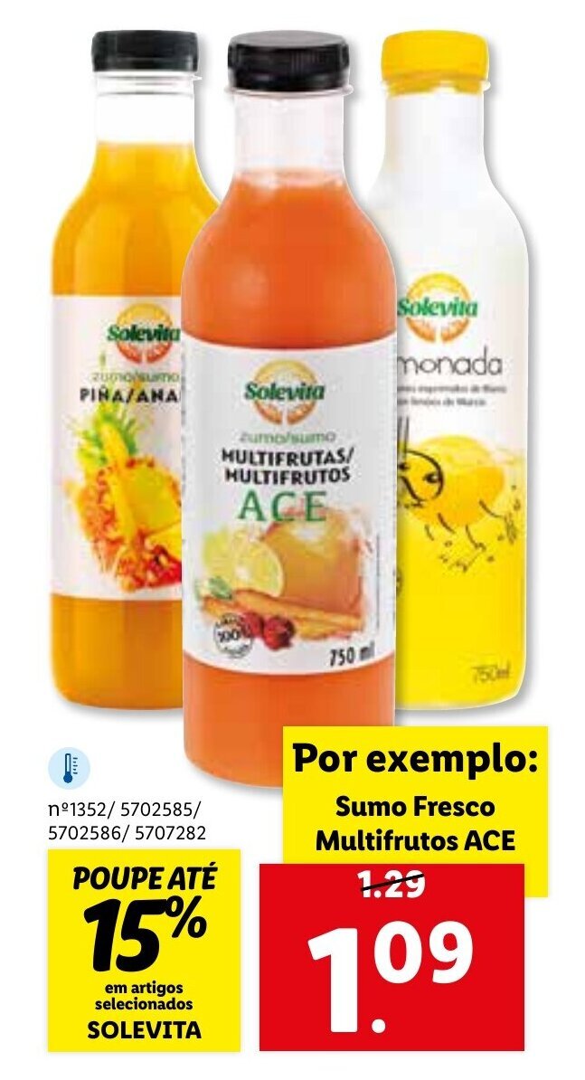 Promo O Solevita Sumo Fresco De Multifrutos Ace Em Lidl