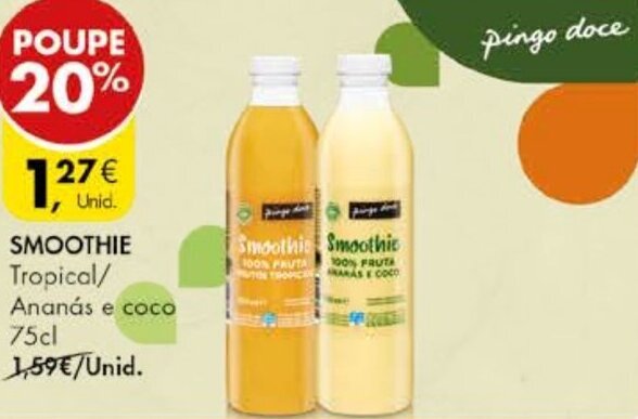 Promoção Smoothie Pingo Doce 75cl em Pingo Doce