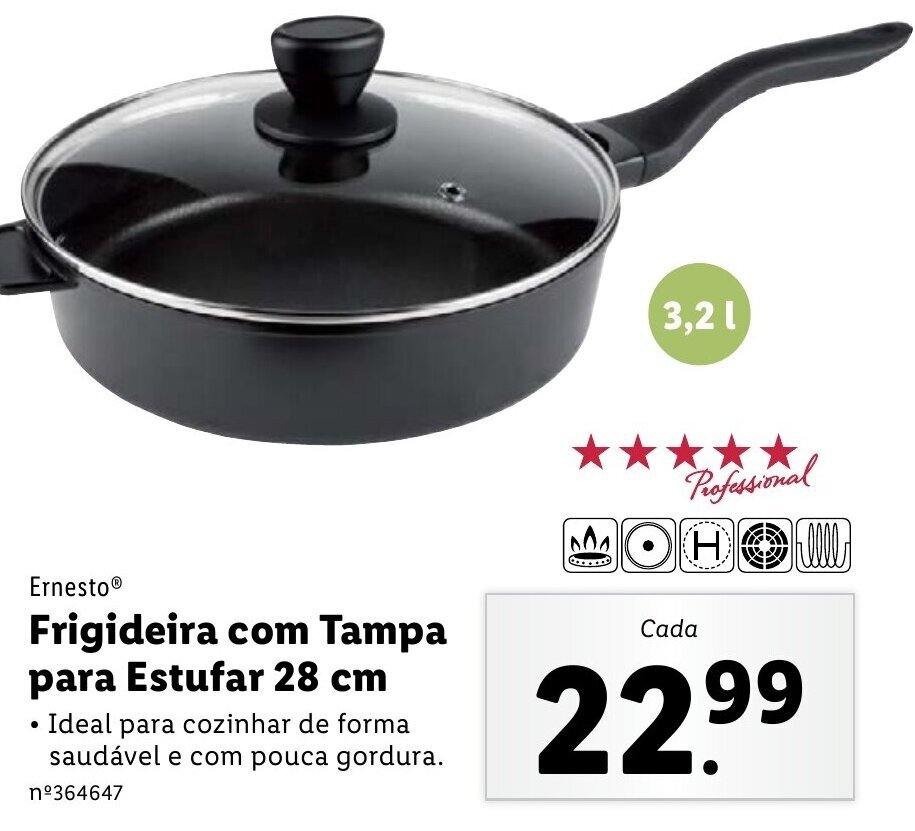 Promoção Ernesto Frigideira Tampa para Estufar 28cm em Lidl