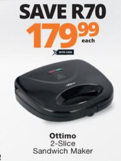 Ottimo Slice Sandwich Maker Offer At Checkers