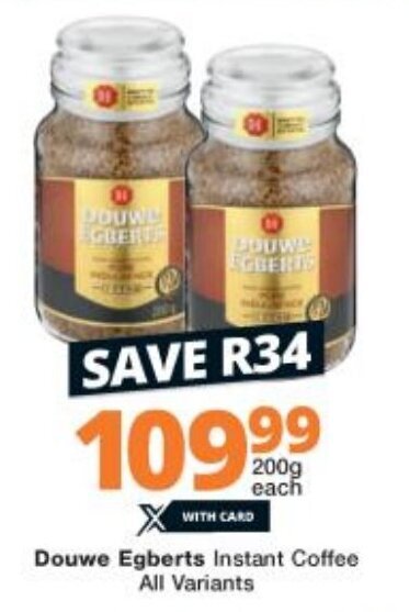 Douwe Egberts Instant Coffee All Variants G Offer At Checkers