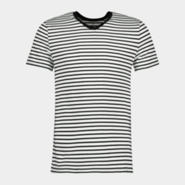 Mkm Black White V Neck Stripe T Shirt Offer At Markham