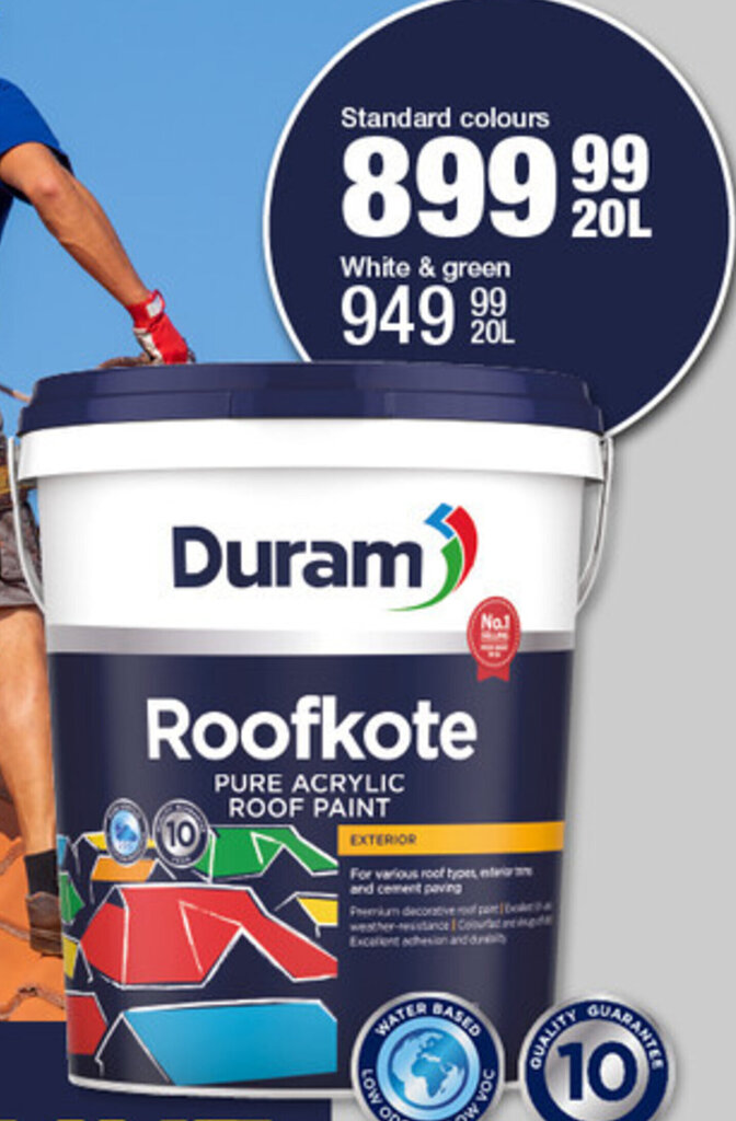 Duram Roofkote Pure Acrylic Roof Paint Standard Colours L Offer At Mica