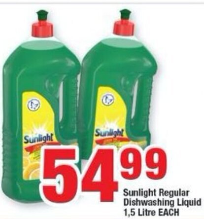 Sunlight Regular Dishwashing Liquid L Offer At Ok Foods