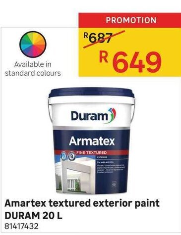 Amartex Textured Exterior Paint DURAM 20L Offer At Leroy Merlin