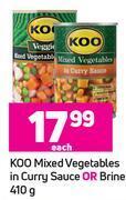 Koo Mixed Vegetables In Curry Sauce Or Brine 410g Each Offer At Game