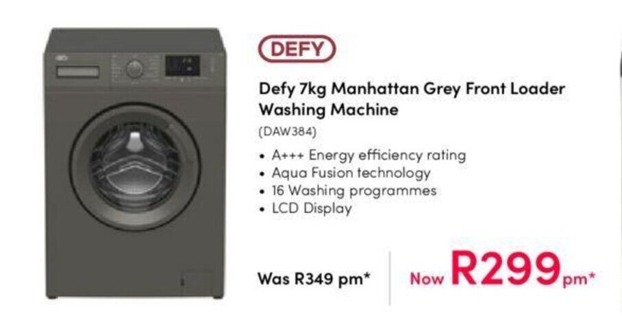 Defy 7kg Manhattan Grey Front Loader Washing Machine Offer At Teljoy