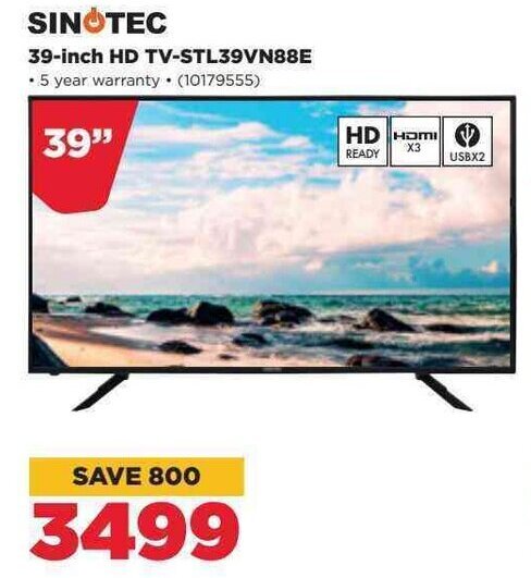 Sinotec 39 Inch HD TV STL39VN88E Offer At HiFi Corp