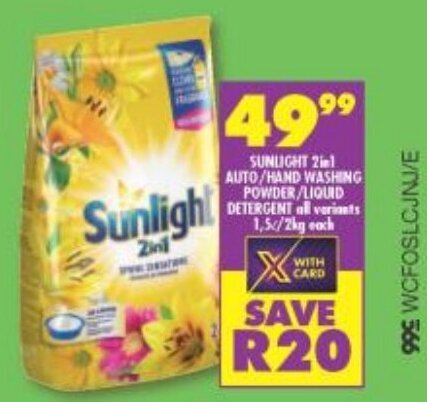 Sunlight In Auto Hand Washing Powder Liquid Detergent All