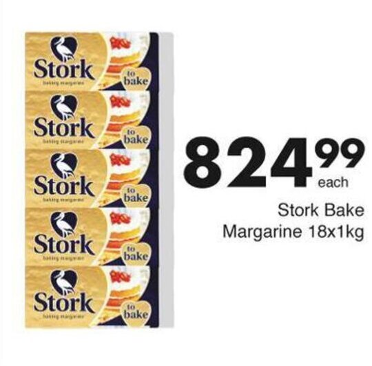 Stork Baking Margarine 18 X 1kg Offer At Save Hyper