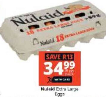 Nulaid Extra Large Eggs Offer At Checkers