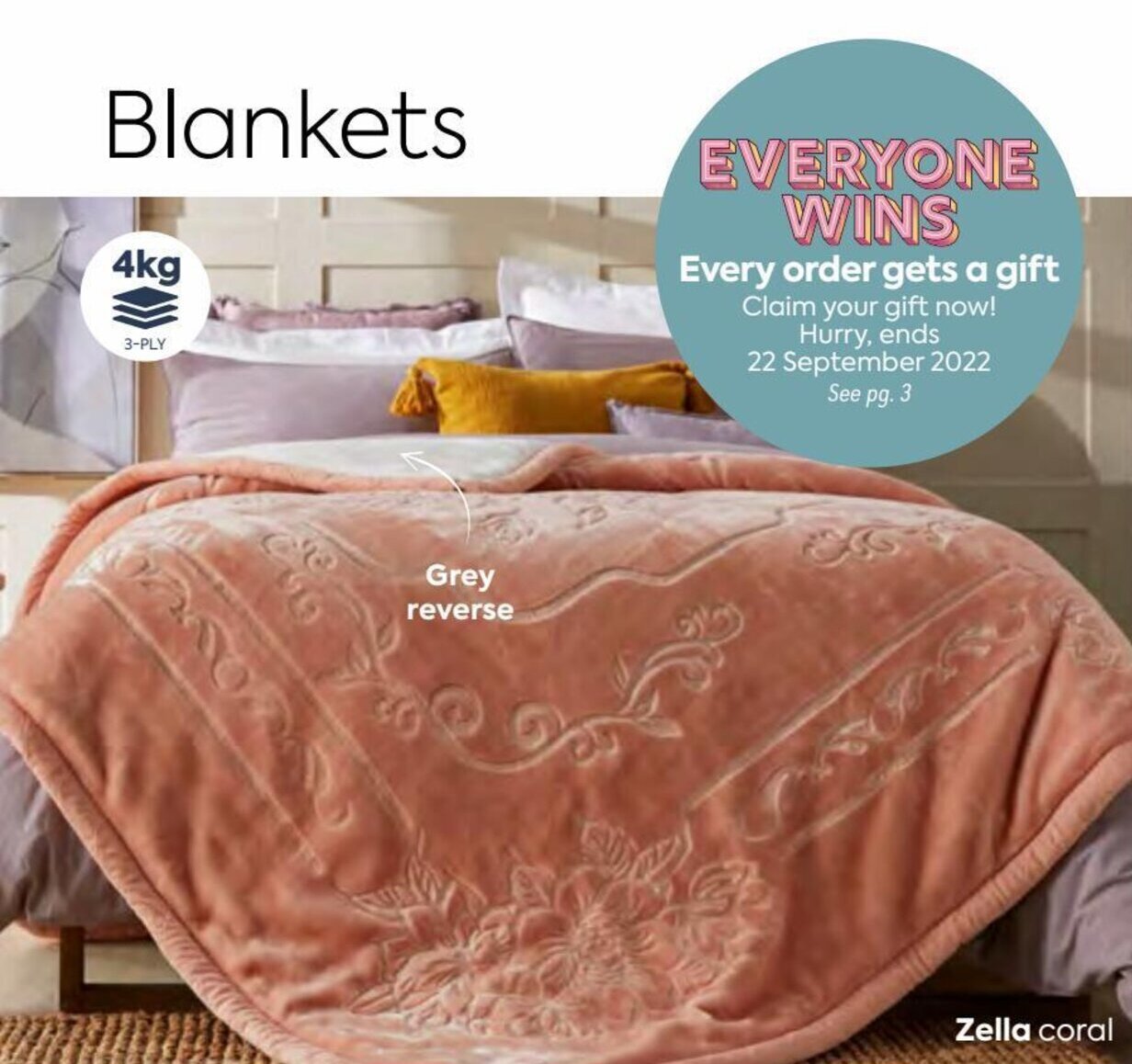 Zella Ply Kg Reversible Embossed Mink Blanket Queen Free Blanket