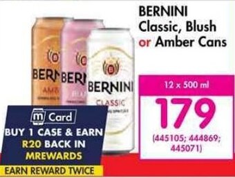 Bernini Classic Blush Or Amber Cans X Ml Offer At Makro