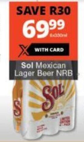 Sol Mexican Lager Beer Nrb X Ml Offer At Checkers