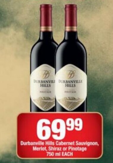 Durbanville Hills Cabernet Sauvignon Merlot Shiraz Or Pinotage Ml