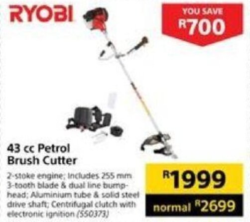 Ryobi 43cc Petrol Brush Cutter Offer At Builders Warehouse