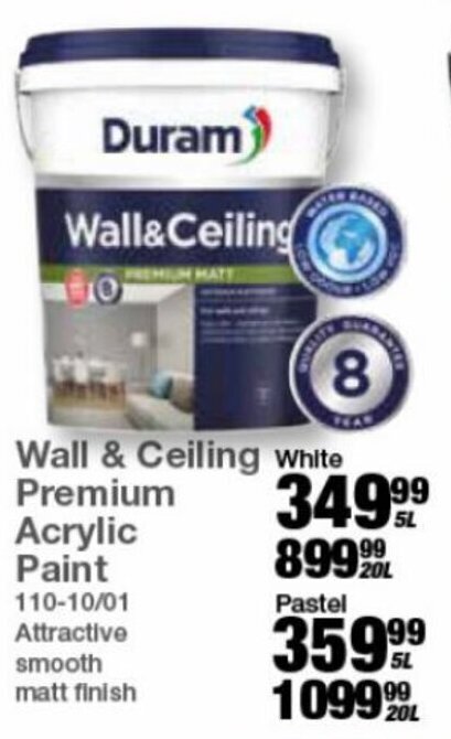 Duram Wall Ceiling Premium Acrylic Paint White L Offer At Mica