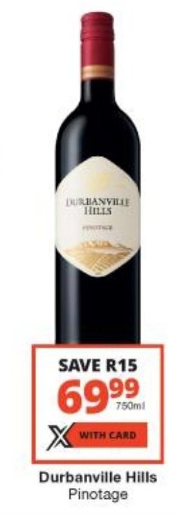 Durbanville Hills Pinotage 750ml Offer At Checkers Liquor Shop