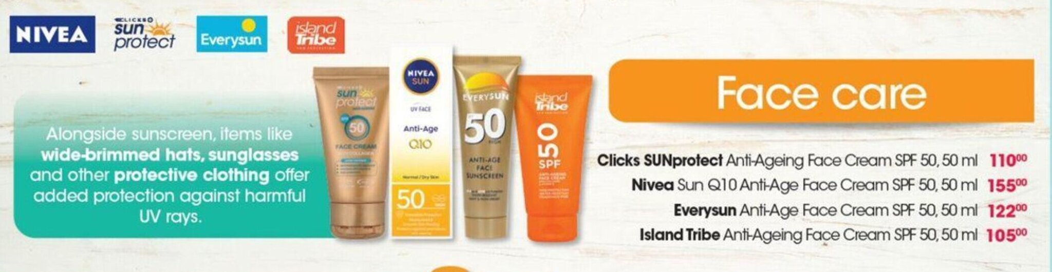 Clicks Sun Protect Anti Ageing Face Cream Spf Ml Offer At Clicks