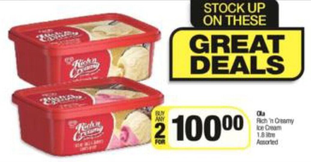 Ola Rich N Creamy Ice Cream X Litre Assorted Offer At Spar