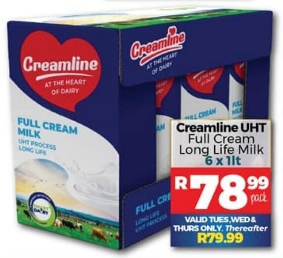 Creamline Uht Full Cream Milk X Lt Offer At Take N Pay