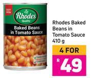 Rhodes Baked Beans In Tomato Sauce For 4 X 410g Offer At Game