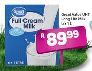 Great Value Uht Long Life Milk 6 X 1l Offer At Game