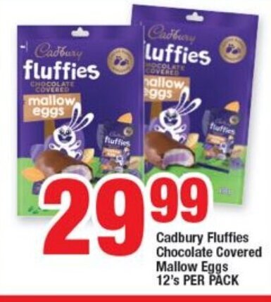 Cadbury Fluffies Chocolate Covered Mallow Eggs 12 S Per Pack Offer At