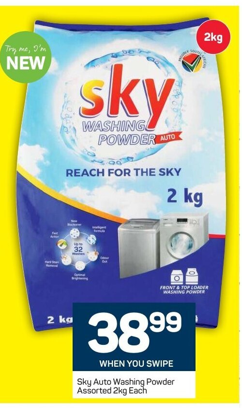 Sky Auto Washing Powder Assorted 2kg Each Offer At Pick N Pay